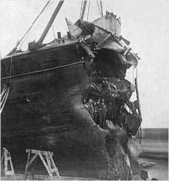 Damage to Oscar Wilde's SS Arizona